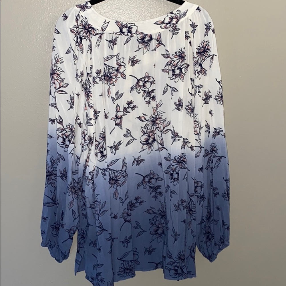 Lane Bryant Dip-Dye Button Front Top